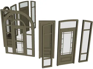 Wood Doors Collection 3D Model