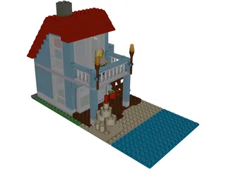 Strandhaus Lego 3D Model