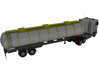 Kenworth K100 Tanker 5-axle 3D Model