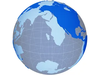 Globe Map Geopolitical Extruded 3D Model