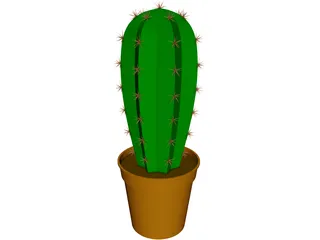 Cactus in Container 3D Model