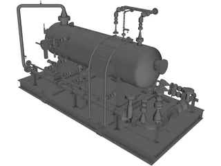 Test Separotor Skid 3D Model