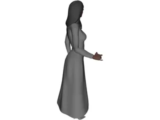 Female Holding Glass 3D Model