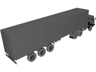 Kamaz with Trailer 3D Model