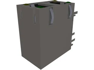 RJ45 Double Connector 3D Model