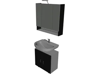 Sink with Mirror 3D Model