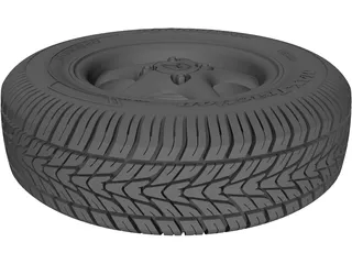 Mazda Miata MX-5 Wheel and Tire 3D Model