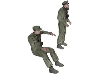 German Tank Crew of WW2 3D Model