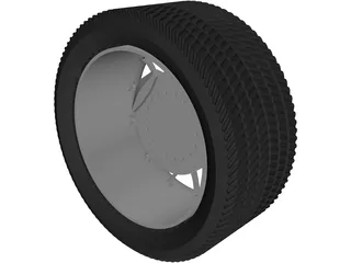 Wheel and Tyre 3D Model