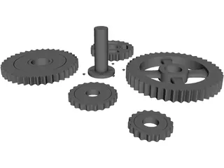 Gear Wheels 3D Model