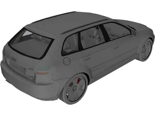 Audi A3 Sportback 3.2 quattro 3D Model