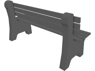 Bench Park and Slats 3D Model
