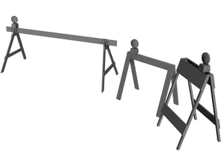 Construction Sawhorses 3D Model