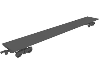 Flat Train Section 3D Model