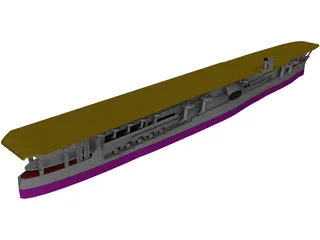 IJN Kaga Aircraft Carrier 3D Model