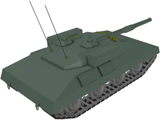 Tank Missile Armed 3D Model