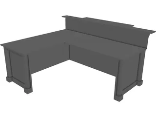 Desk L-Shaped Reception 3D Model