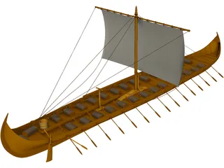 Viking Longboat 3D Model