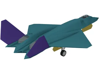 YF-23 Military Fighter Jet 3D Model