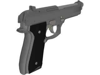 Beretta Articulated 3D Model