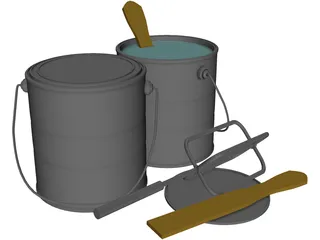 Paint Cans 3D Model