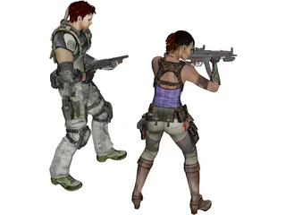 Special Team Resident Evil Character 3D Model