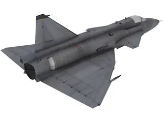 Saab-37 Viggen 3D Model