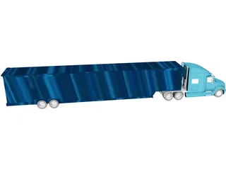 Freightliner Truck and Trailer 3D Model