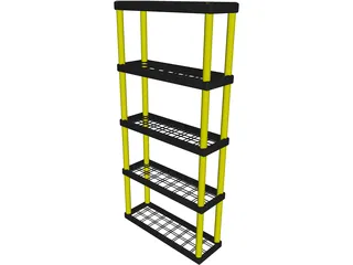 Plastic Shelf Unit 3D Model