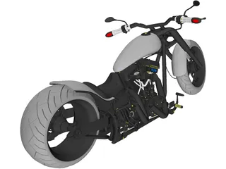 Custom Chopper Motorcycle 3D Model