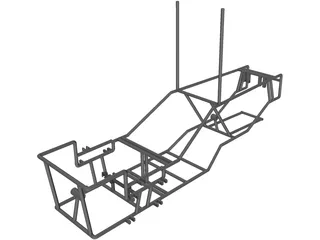 Recumbent Bike Frame 3D Model