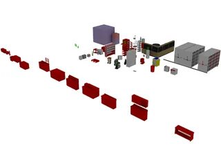 Chemical Laboratory Furniture 3D Model