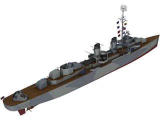 USS Fletcher 3D Model