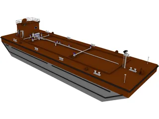 Oil Tanker Barge 3D Model