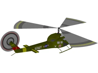 Bell UH1-B Huey 3D Model