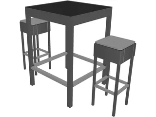 Rattan Barstool and Stamina 3D Model