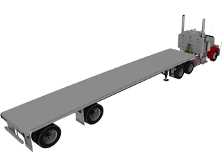 Peterbilt Semi Tractor-Trailer 3D Model