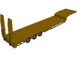 Flatbed Trailer 3D Model