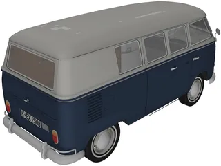 Volkswagen Kombi (1967) 3D Model