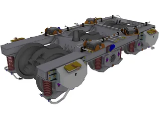 Bogie 3 Axle 3D Model