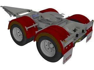 Tandem Axle Dolly 1540 Axle Centers 3D Model