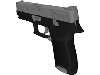 Sig Sauer P250 9mm Handgun 3D Model