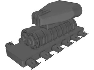 Intake Manifold with Supercharger 3D Model
