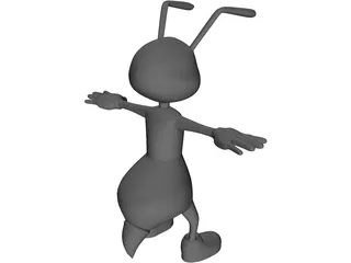 Bee Cartoon Character 3D Model