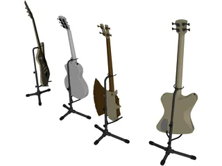 Electric Guitars Collection 3D Model