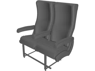 Commercial Jet Seat 3D Model