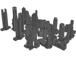 Skyscrapers Collection 3D Model