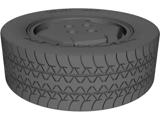 Wheel with Tyre 3D Model