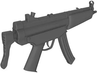 MP5 Machine Gun 3D Model