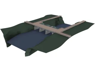 Large Scale Dam 3D Model